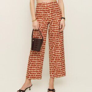 Reformation Joni Linen Cropped Pant in Fresh Tomato - Size 0 NWT